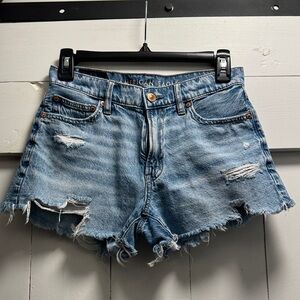 American Eagle 90’s Boyfriend Distressed Blue Jean Shorts size 00 double zero